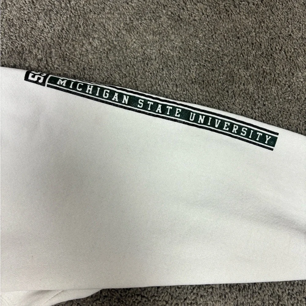 Vintage‎ 90s white russell athletic msu spartans michigan state hoodie - Picture 4 of 5